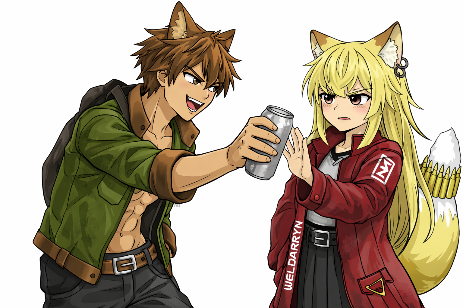 リュークダンに魔剤を押し付けられるウェルダリン