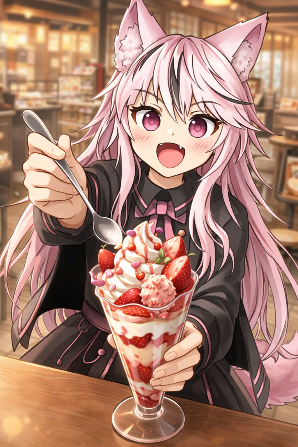 シェリーにパフェを奢る